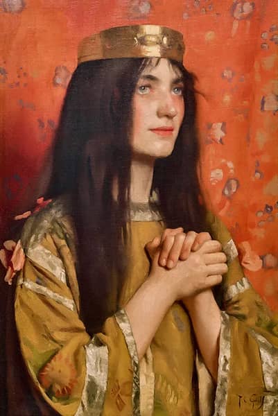 La Reine Clotilde by Thomas Cooper Gotch | Oil Painting Reproduction