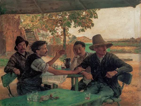 Political Discussion by Emile Friant | Oil Painting Reproduction