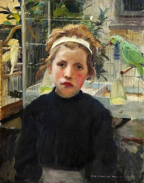 The Bird Cage by Harrington Mann | Oil Painting Reproduction