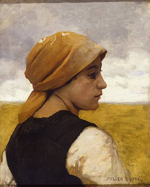 Head of a Peasant Woman by Julien Dupre | Oil Painting Reproduction