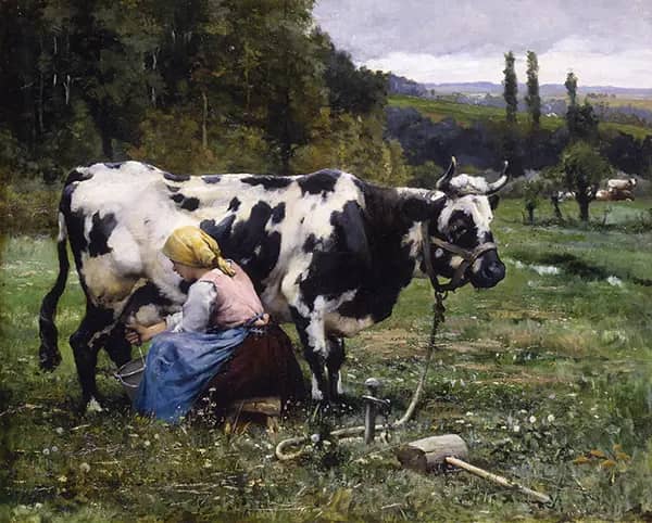 The Milkmaid 1880 by Julien Dupre | Oil Painting Reproduction
