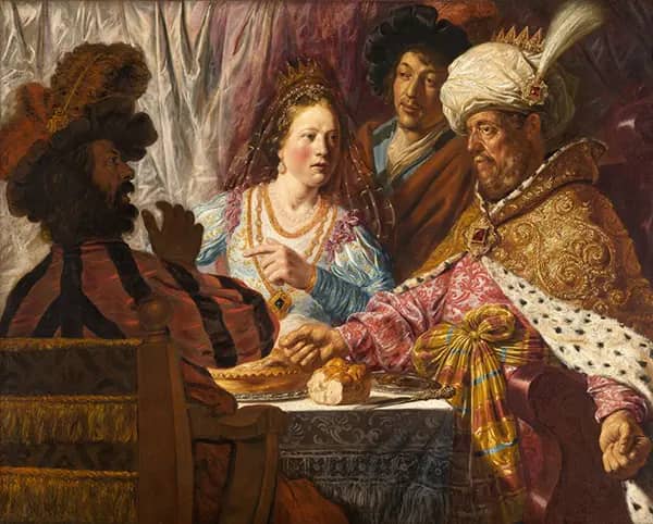 The Feast of Esther c1625 by Jan Lievens | Oil Painting Reproduction