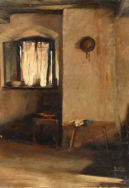 Farmhouse Parlour by Carl von Marr | Oil Painting Reproduction
