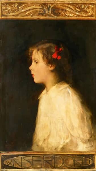 Dorli Messerschmitt Marr with Red Ribbon in Her Hair | Oil Painting Reproduction