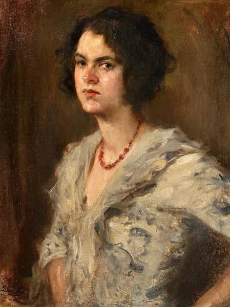 Brown Haired Girl by Carl von Marr | Oil Painting Reproduction