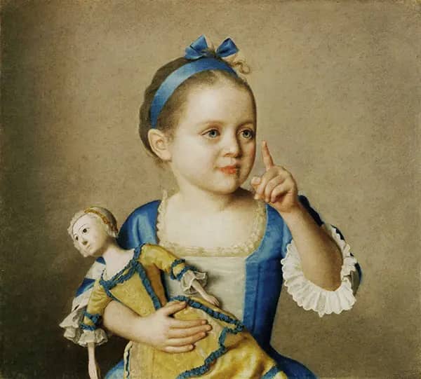 Marianne Liotard Holding a Doll | Oil Painting Reproduction