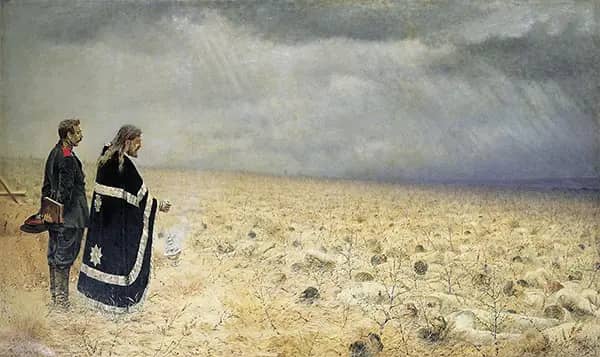 Defeated Requiem by Vasily Vereshchagin | Oil Painting Reproduction