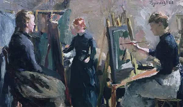 In the Studio by Hans Heyerdahl | Oil Painting Reproduction