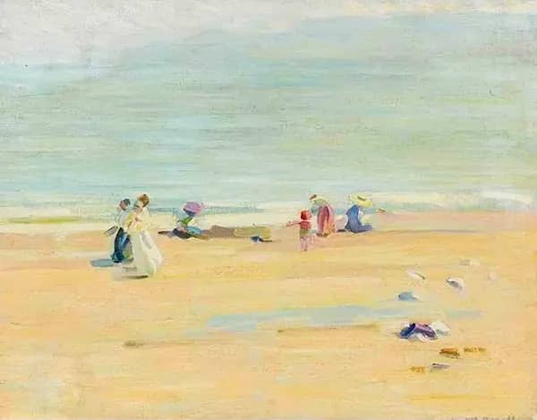 An English Beach by Helen Galloway McNicoll | Oil Painting Reproduction