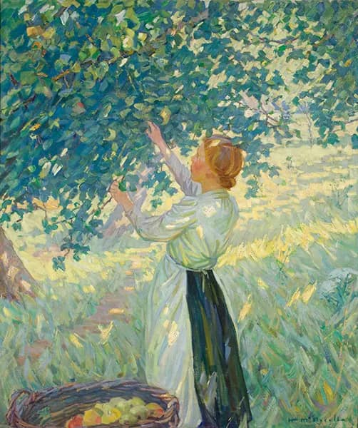 The Apple Gatherer by Helen Galloway McNicoll | Oil Painting Reproduction