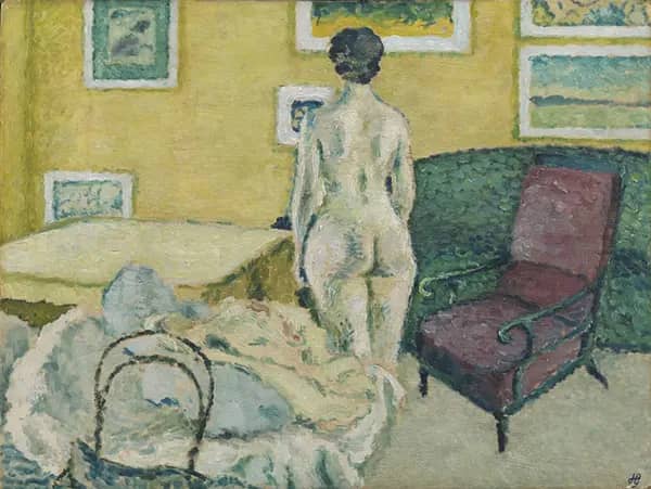 Interior with Standing Nude by Harald Giersing | Oil Painting Reproduction