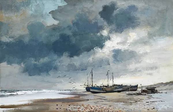 Suffolk Beach by Edward Seago | Oil Painting Reproduction