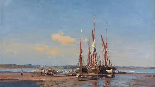 Before the Barge Race Pin Mill by Edward Seago | Oil Painting Reproduction