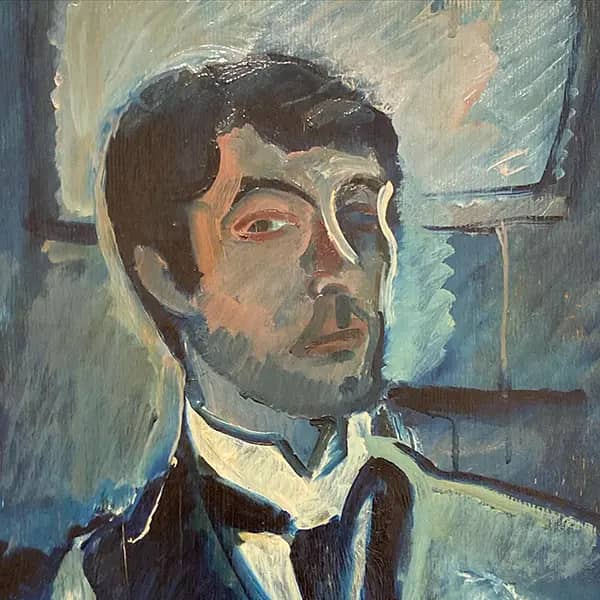 Self Portrait in Blue Under a Skylight 1920 | Oil Painting Reproduction