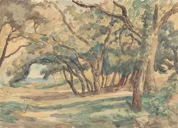 Wooded Glade near Tropez ca1922 by Roger Fry | Oil Painting Reproduction