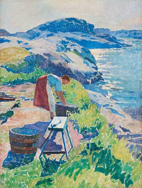 Tvatterska Washerwoman by Carl Wilhelmson | Oil Painting Reproduction