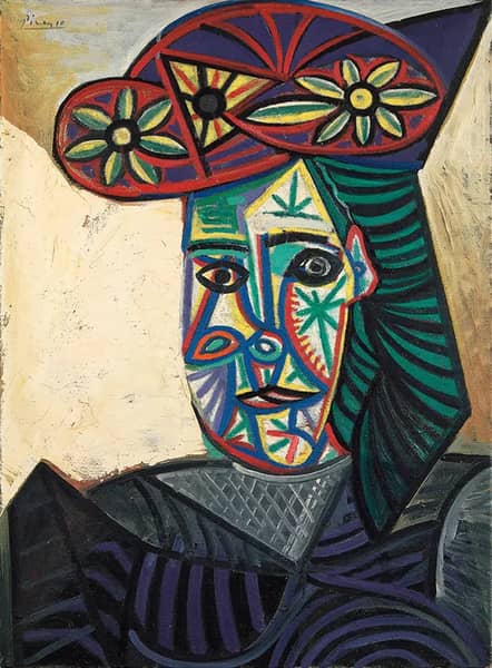 Buste de Femme au Chapeau a Fleurs Dora Maar | Oil Painting Reproduction