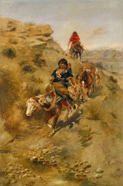 Bringing Home The Meat by Charles M Russell | Oil Painting Reproduction
