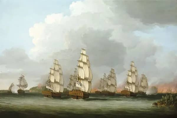 Destruction of the American Fleet at Penobscot Bay | Oil Painting Reproduction