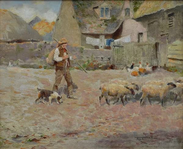 A Berkshire Farm by Frederick Hall | Oil Painting Reproduction