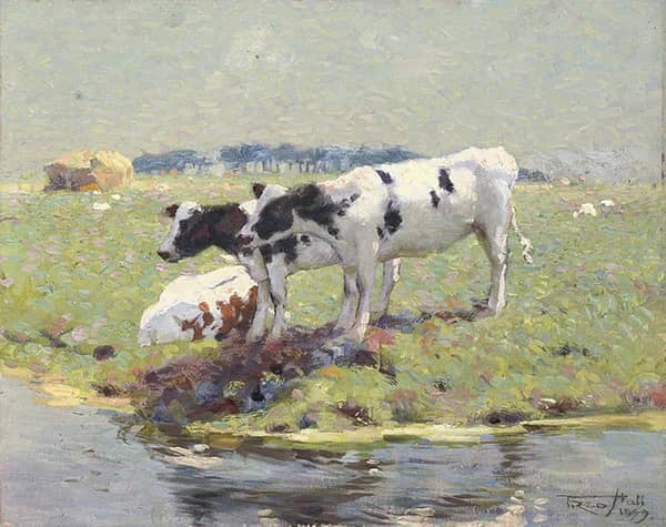 In the Meadows near Edam by Frederick Hall | Oil Painting Reproduction