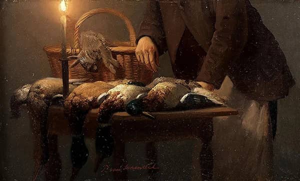 Still Life of Game on a Candlelit Table | Oil Painting Reproduction