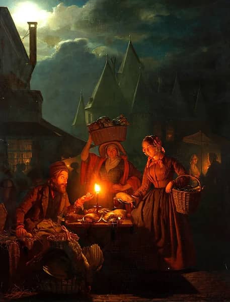 The Jews Market 1852 by Petrus van Schendel | Oil Painting Reproduction
