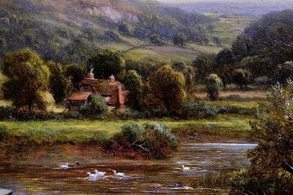 On the River Severn by Robert John Hammond | Oil Painting Reproduction