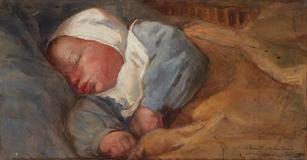 Sleeping Baby by Elizabeth Nourse | Oil Painting Reproduction