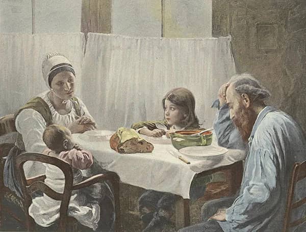 The Family Meal 1891 by Elizabeth Nourse | Oil Painting Reproduction