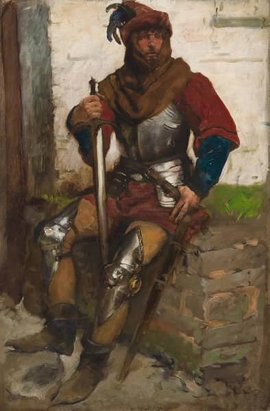 Study of a Knight by Edwin Austin Abbey | Oil Painting Reproduction