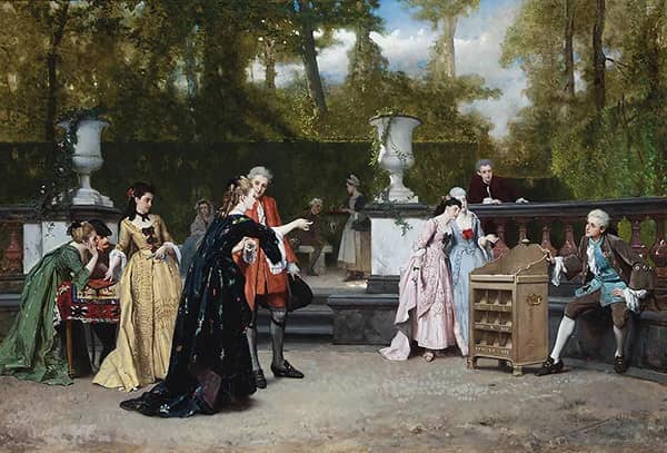 The Charming Adversary 1871 by Auguste Serrure | Oil Painting Reproduction