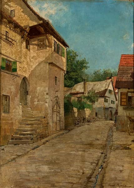 In a Town 1893 by Curt Agthe | Oil Painting Reproduction
