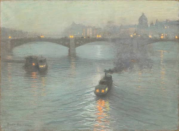 Evening on the Seine 1888 by Birge Harrison | Oil Painting Reproduction