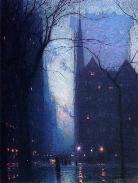 Fifth Avenue at Twilight by Birge Harrison | Oil Painting Reproduction