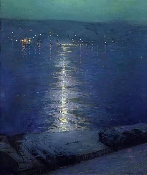 Moonlight on the River 1919 by Birge Harrison | Oil Painting Reproduction