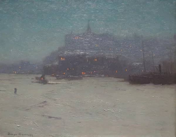 Quebec from the Harbor c1910 by Birge Harrison | Oil Painting Reproduction