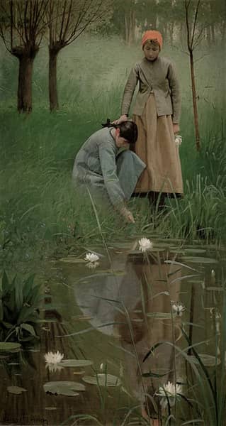 The Mirror by Birge Harrison | Oil Painting Reproduction