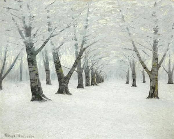 Tunnel of Trees in Winter by Birge Harrison | Oil Painting Reproduction