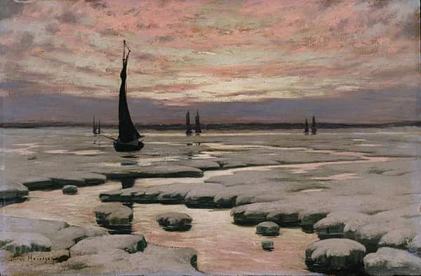 Winter Sunset c1890 by Birge Harrison | Oil Painting Reproduction