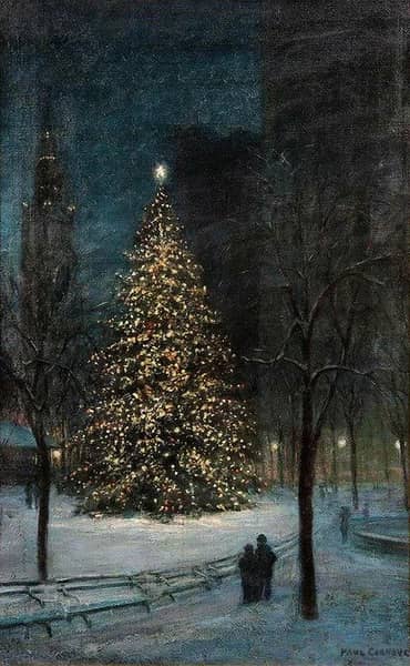 Christmas in Madison Square Park | Oil Painting Reproduction