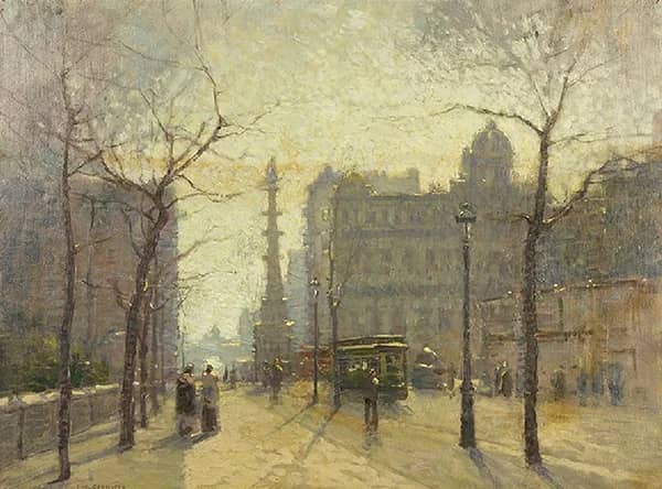 Columbus Circle by Paul Cornoyer | Oil Painting Reproduction