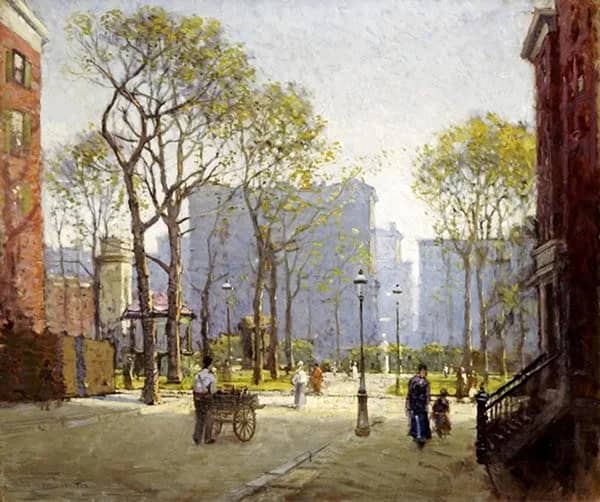 Late Afternoon Washington Square | Oil Painting Reproduction