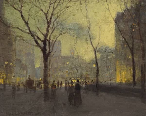 Plaza Hotel in the Rain by Paul Cornoyer | Oil Painting Reproduction