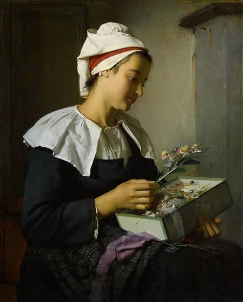 A Beautiful Gift by Emile-Auguste Hublin | Oil Painting Reproduction