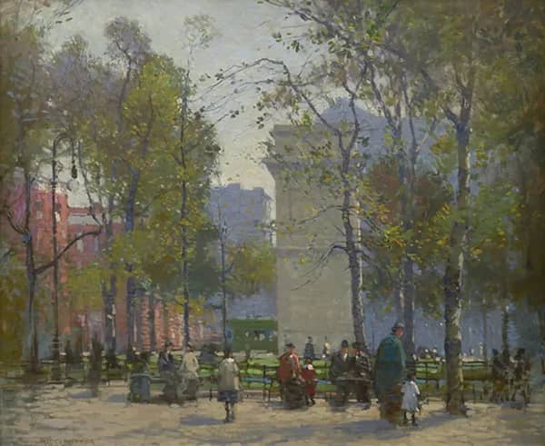 Washington Square 1900 by Paul Cornoyer | Oil Painting Reproduction