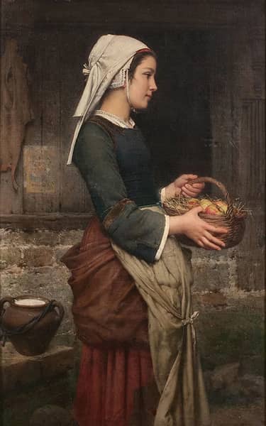 The Basket of Apples by Emile-Auguste Hublin | Oil Painting Reproduction