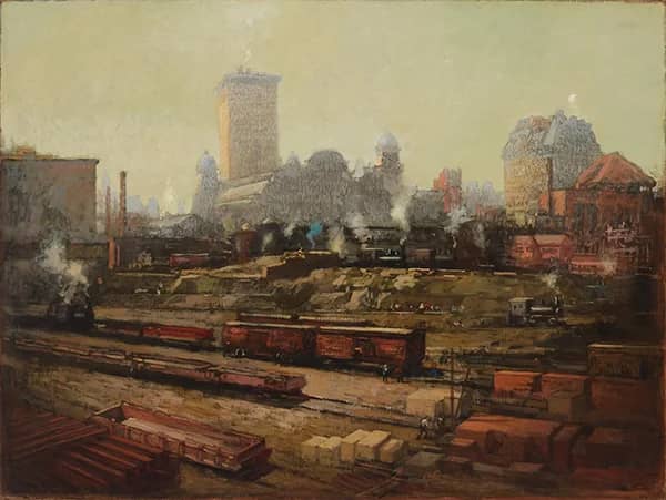 Workers at Grand Central Station | Oil Painting Reproduction