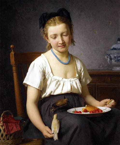 The Snack 1870 by Emile-Auguste Hublin | Oil Painting Reproduction