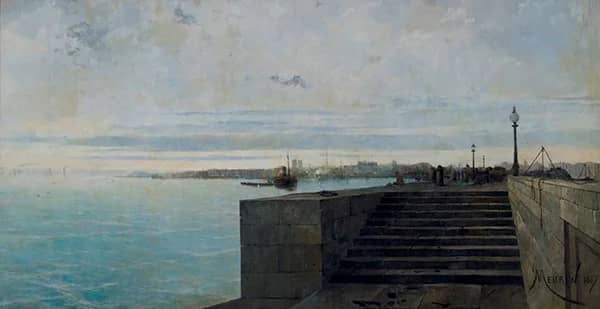 The Port of Barcelona 1887 | Oil Painting Reproduction